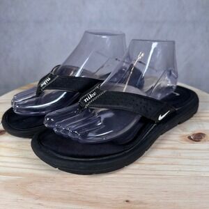 Nike Comfort Thong Flip Flops Women Size 9 Black Good Memory Foam Sandals